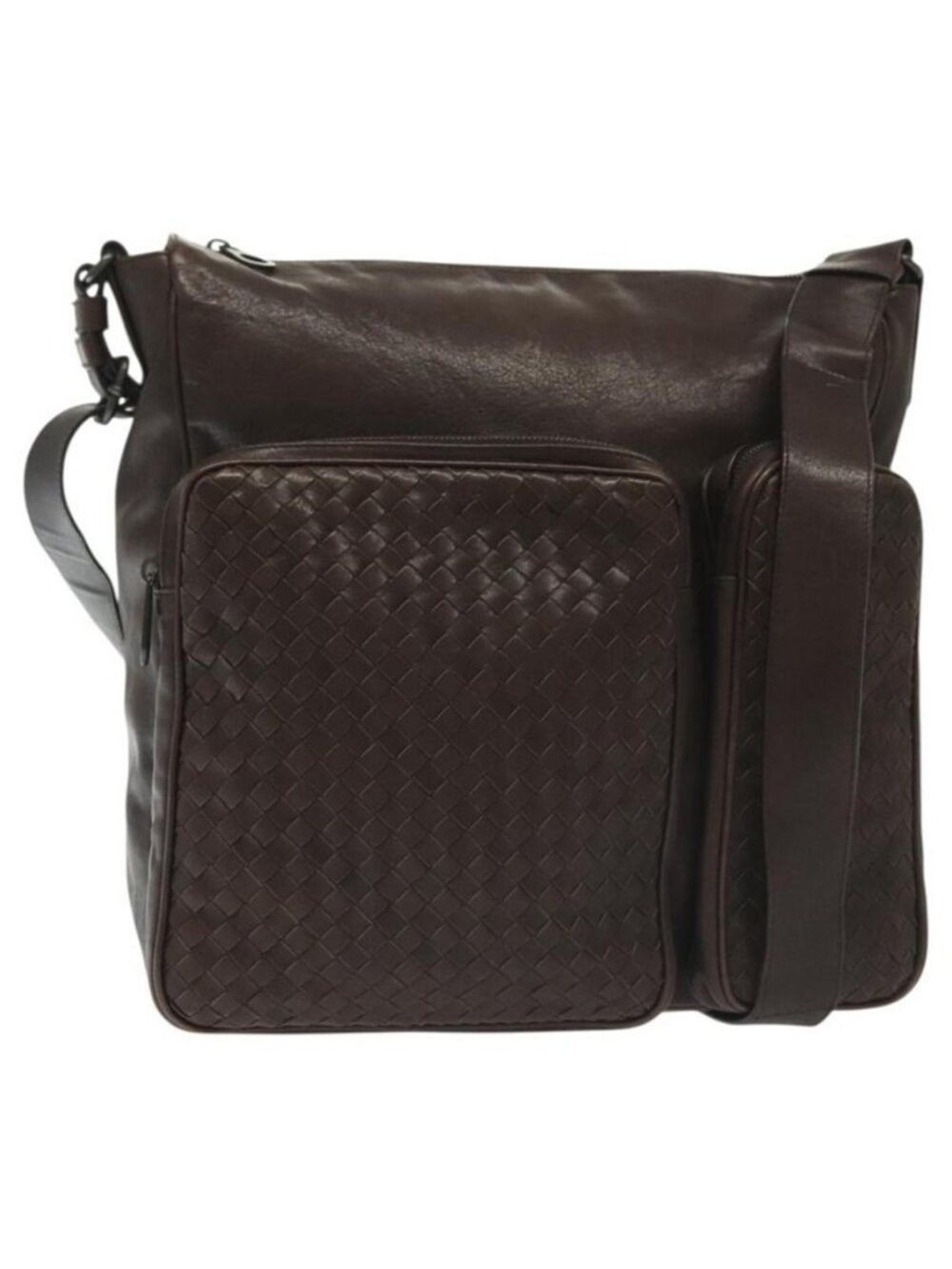 Authentic BOTTEGA VENETA INTRECCIATO Shoulder Bag Leather Brown